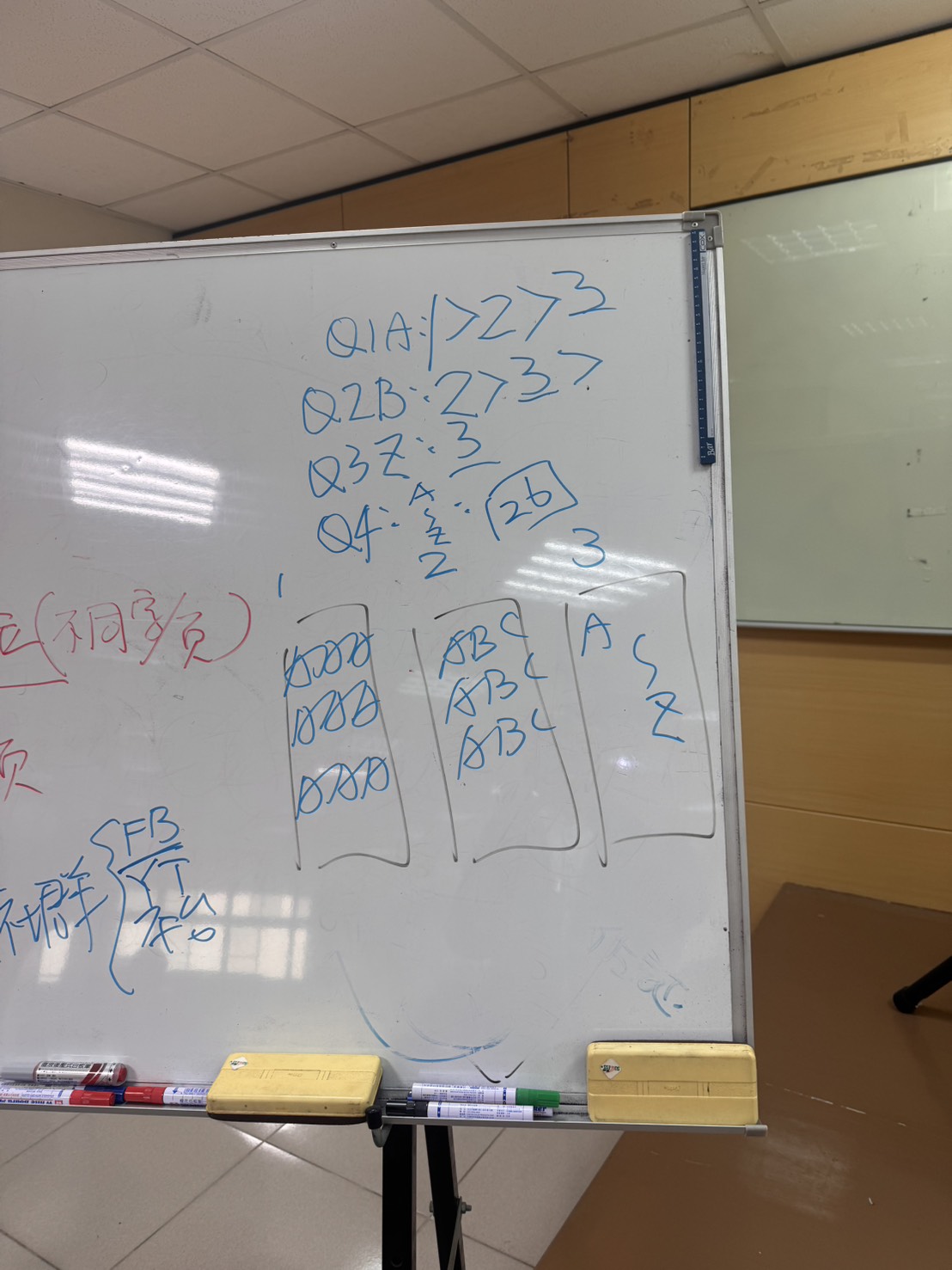 黃震宇老師台南AI行銷課程SEO板書，以ABC關鍵字示範不同網頁的主題規劃與搜尋意圖布局